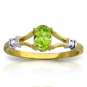 0.46 Carat 14K Solid Yellow Gold Never Apart Peridot Diamond Ring