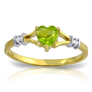 0.47 Carat 14K Solid Yellow Gold Not Out Of Sight Peridot Diamond Ring