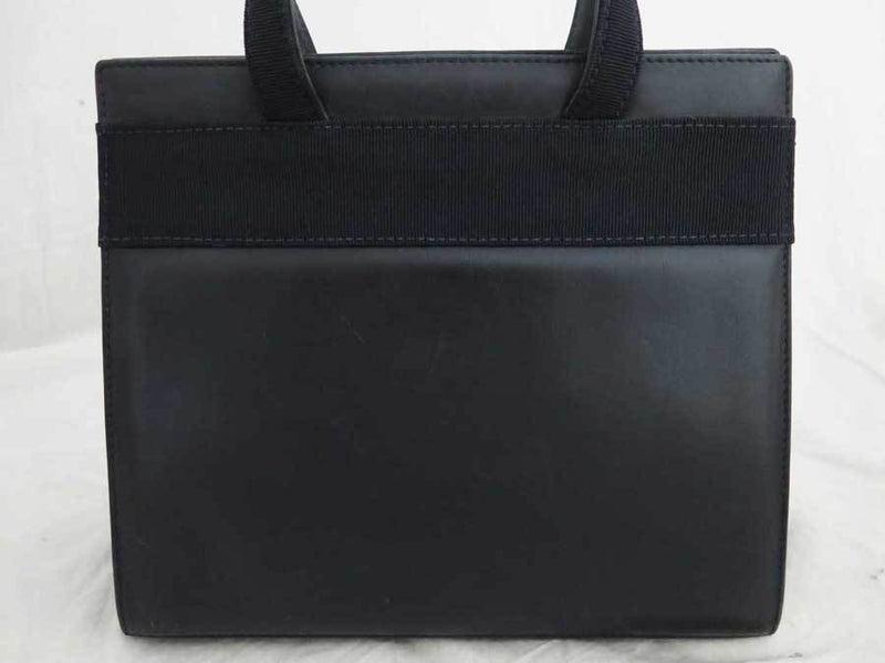 Salvatore Ferragamo Bag Vala Ribbon Navy Leather Handbag Ladies