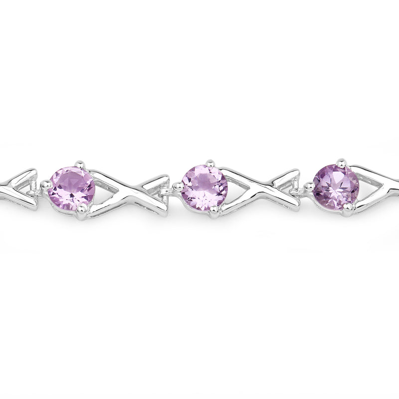 5.85 Carat Genuine Amethyst .925 Sterling Silver Bracelet