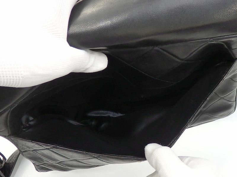 Chanel Shoulder Bag Matrasse Ladies Black Leather Coco Mark Tassel