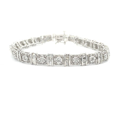 Natural 5.00ct Diamond Tennis Bracelet 10KT White Gold