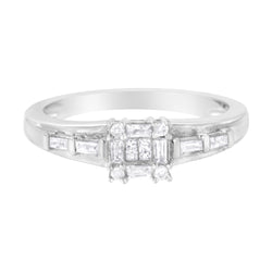 10K White Gold 1/4ct TDW Diamond Promise Ring (H-ISI2-I1)