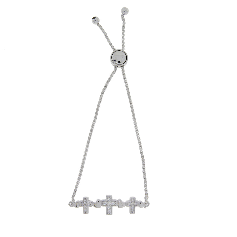 Natural Cubic Zirconium Bolo Brac Sterling Silver