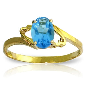 0.95 Carat 14K Solid Yellow Gold Next Level Blue Topaz Ring