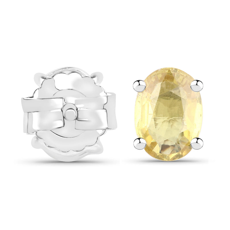 2.00 Carat Genuine Yellow Sapphire .925 Sterling Silver Earrings