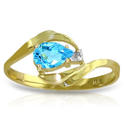 Radiant Serenity Blue Topaz Diamond Ring
