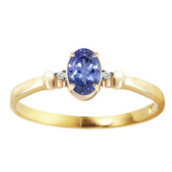 0.46 Carat 14K Solid Yellow Gold Ring Natural Diamond Tanzanite