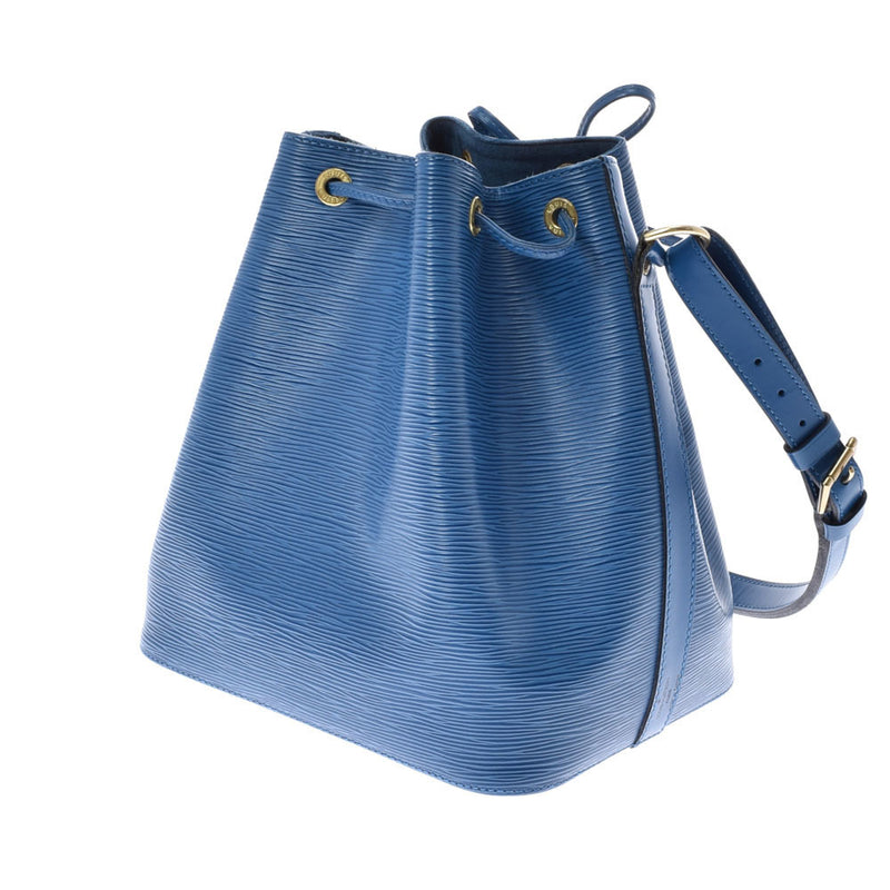LOUIS VUITTON Epi Petit Noe Blue M44105 Unisex Leather Shoulder Bag