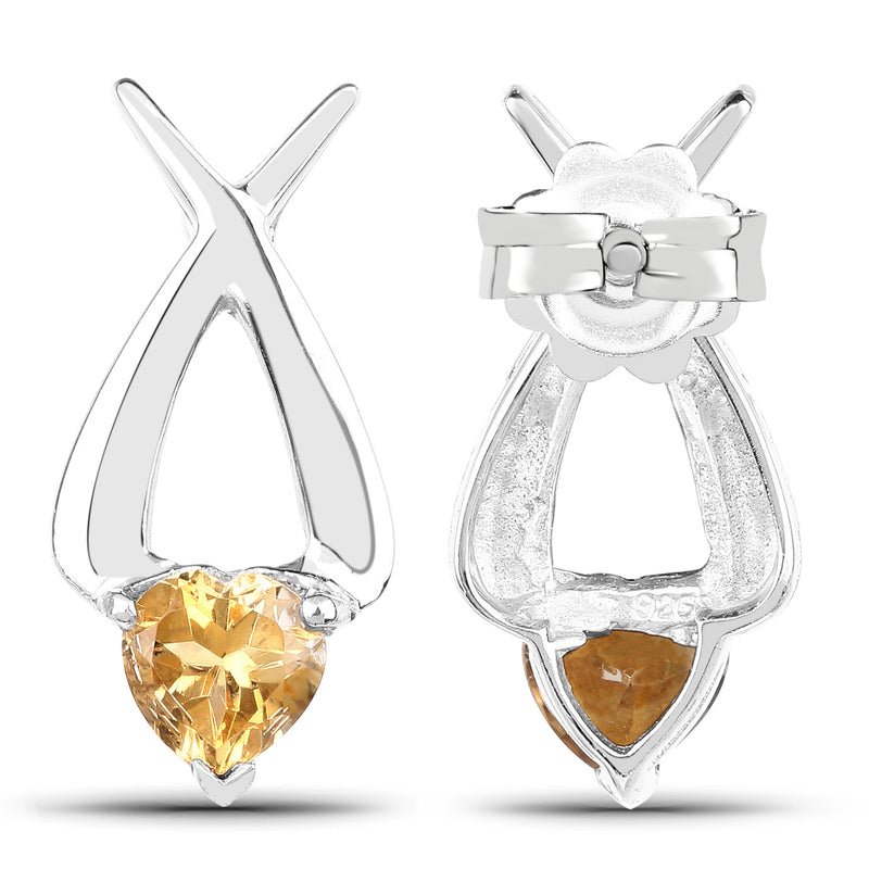 1.40 Carat Genuine Citrine .925 Sterling Silver Earrings