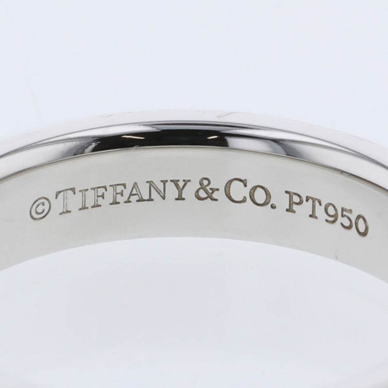 Tiffany Ring Double Milgrain Width Approx. 4mm 1P Diamond Platinum PT950 No. 9 Ladies TIFFANY & Co.