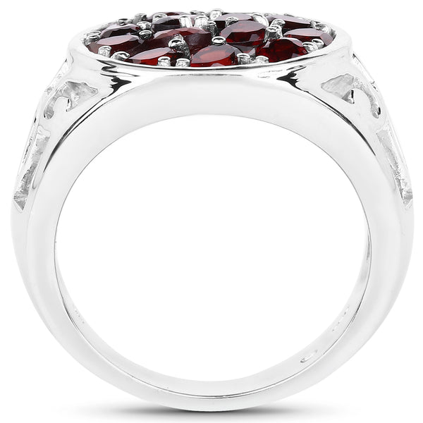 2.34 Carat Genuine Garnet .925 Sterling Silver Ring