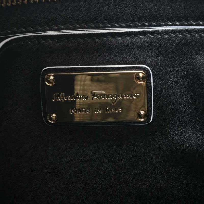 Salvatore Ferragamo Ferragamo Leather Bonnie Lettering Logo 2WAY Tote Bag Black