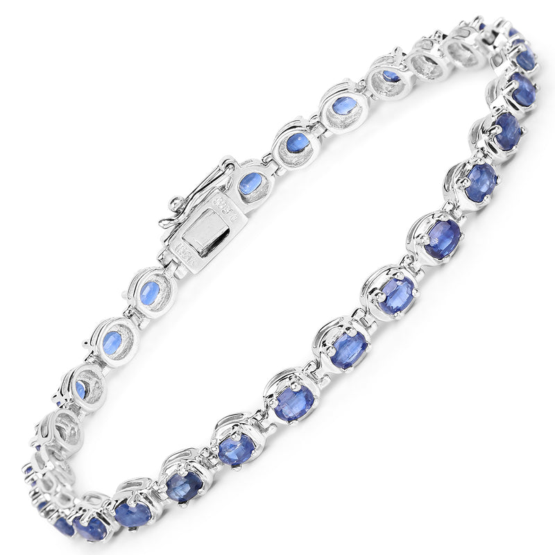 7.02 Carat Genuine Kyanite .925 Sterling Silver Bracelet