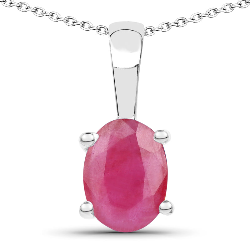 2.65 Carat Genuine Emerald, Glass Filled Ruby & Glass Filled Sapphire .925 Sterling Silver Pendant