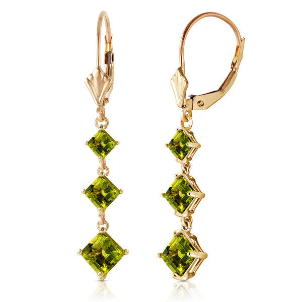 4.79 Carat 14K Solid Yellow Gold Chandelier Earrings Peridot