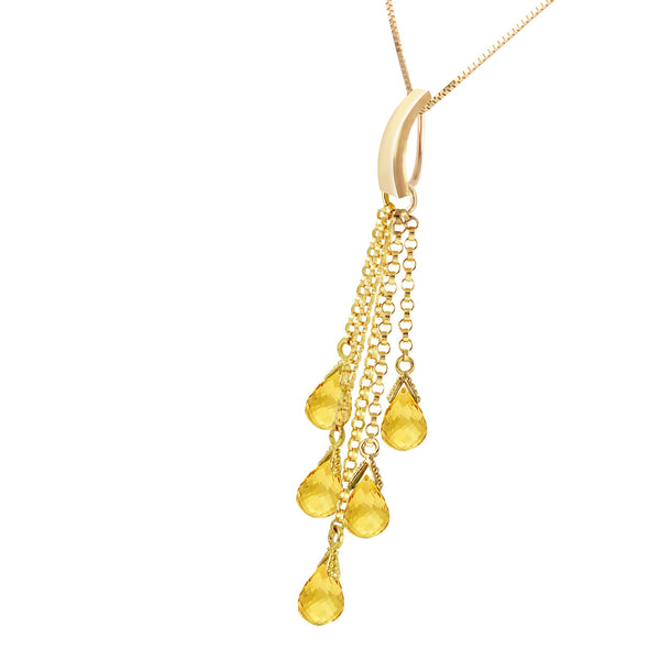 5.8 Carat 14K Solid Yellow Gold Enjoyment Citrine Necklace