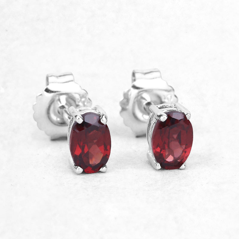 1.70 Carat Genuine Garnet .925 Sterling Silver Earrings