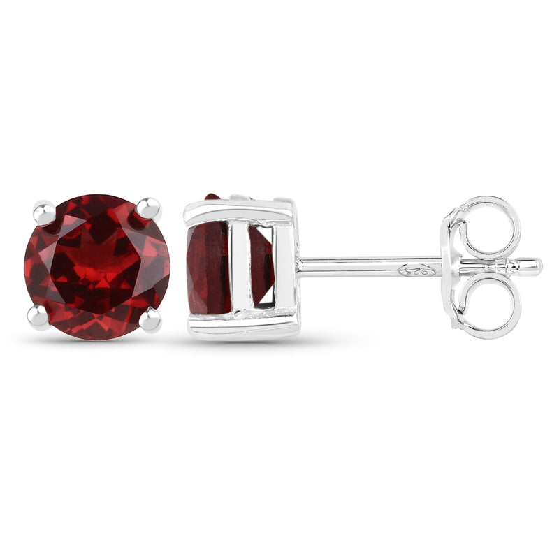 1.90 Carat Genuine Garnet .925 Sterling Silver Earrings