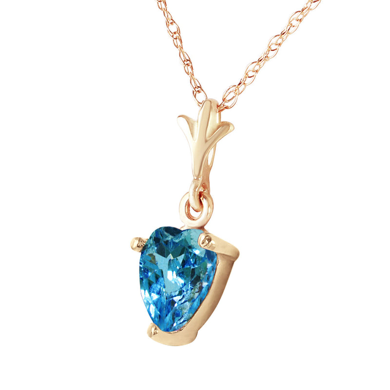 1.15 Carat 14K Solid Yellow Gold Paradox Blue Topaz Necklace