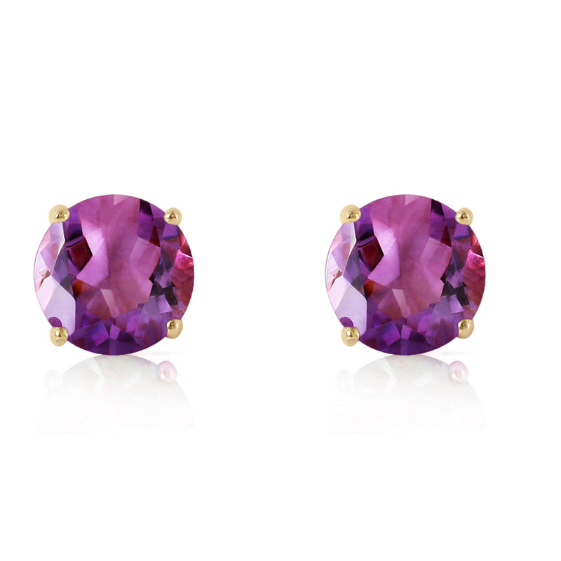 3.1 Carat 14K Solid Yellow Gold No Discord Amethyst Earrings