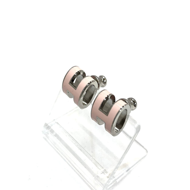 HERMES Hermes Earrings H Pop Ash Pink Rose Dragee Silver Catch Ladies