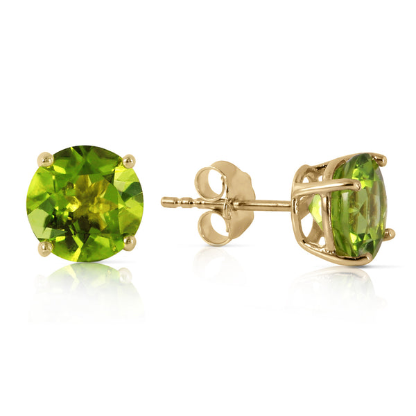 3.1 Carat 14K Solid Yellow Gold Stud Earrings Natural Peridot