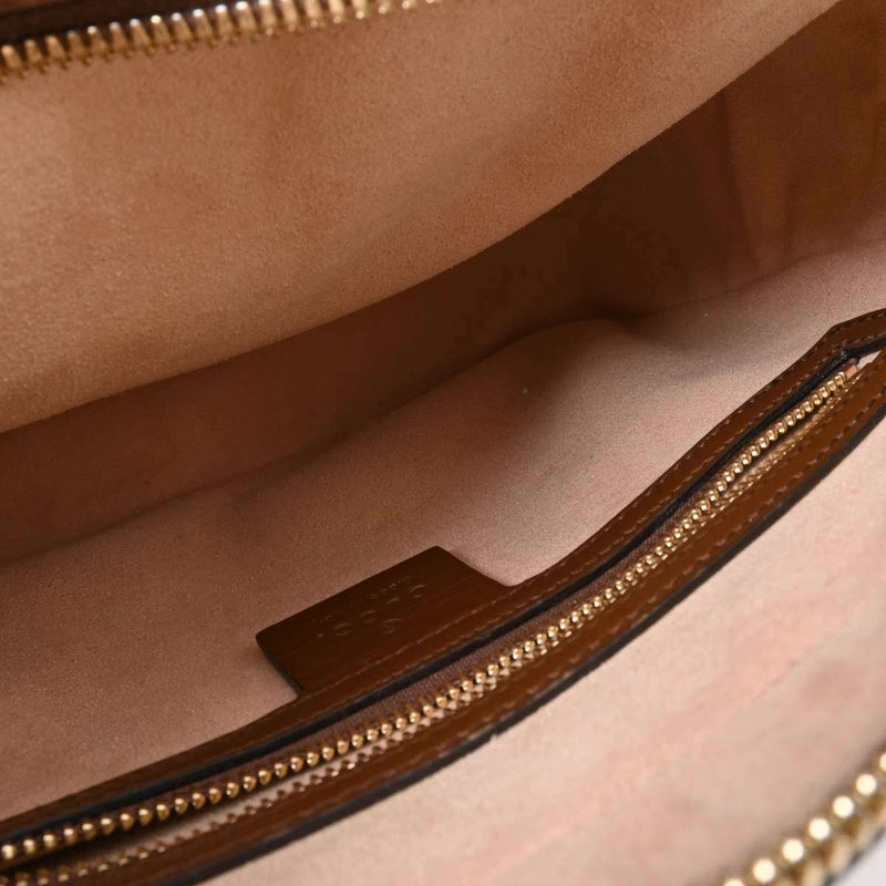 Gucci Horsebit Womens PVC Shoulder Bag Brown