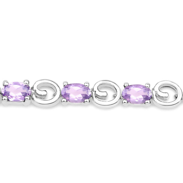 6.88 Carat Genuine Amethyst .925 Sterling Silver Bracelet