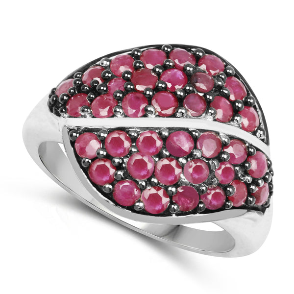 1.72 Carat Genuine Ruby .925 Sterling Silver Ring