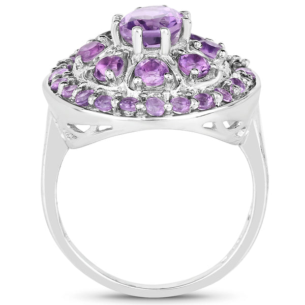 2.67 Carat Genuine Amethyst .925 Sterling Silver Ring