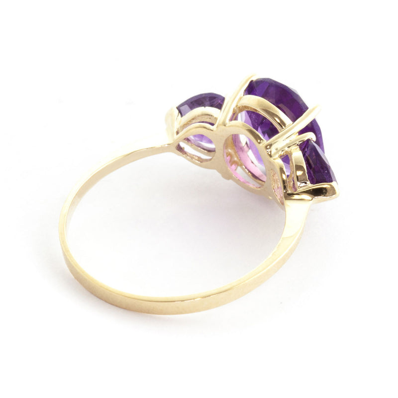 4 Carat 14K Solid Yellow Gold Lavender Hue Amethyst Ring