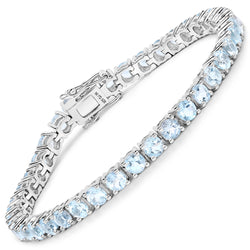 12.48 Carat Genuine Blue Topaz .925 Sterling Silver Bracelet