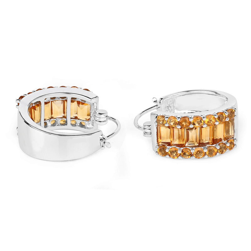 5.56 Carat Genuine Citrine .925 Sterling Silver Earrings