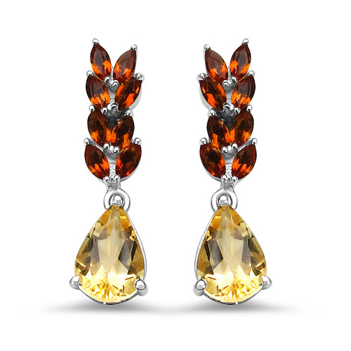 4.04 Carat Genuine Citrine .925 Sterling Silver Earrings