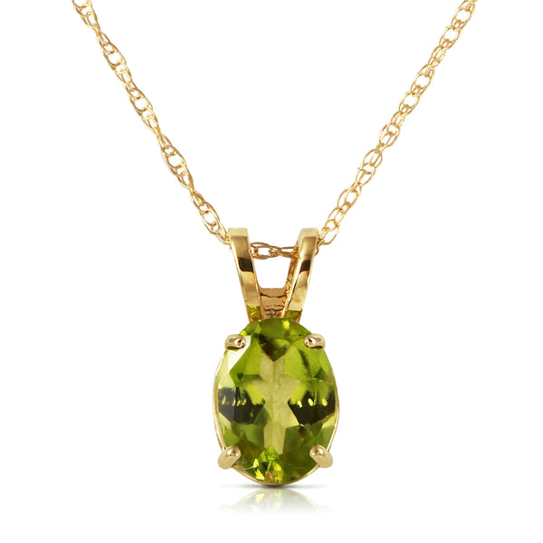 0.85 Carat 14K Solid Yellow Gold Surprised By Joy Peridot Necklace