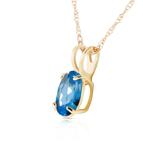 0.85 Carat 14K Solid Yellow Gold Sheltering Sky Blue Topaz Necklace