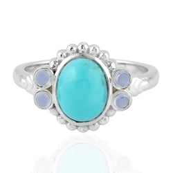 Bezel Set Tuquoise Blue Tanzanite Gemstone Stone 925 Silver Ring Jewelry