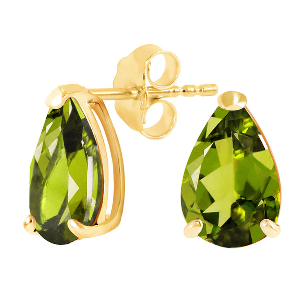 3 Carat 14K Solid Yellow Gold Art Of Love Peridot Earrings