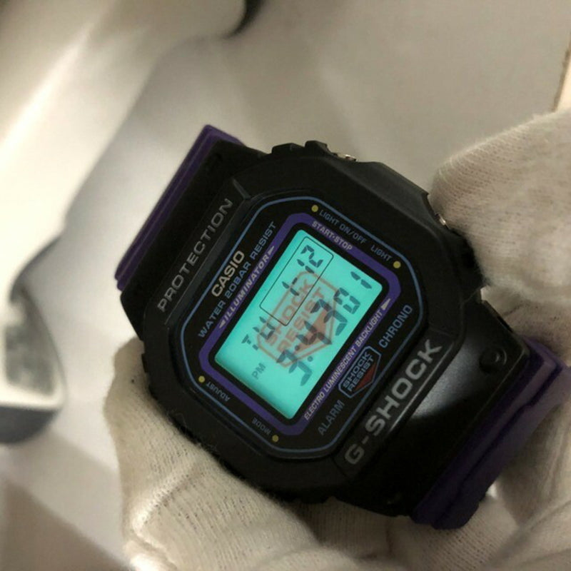 G-SHOCK CASIO Casio Watch DW-5600THS-1ER Throwback 1990s Speed Square Face Digital Quartz Backlight Black Purple Cross Band