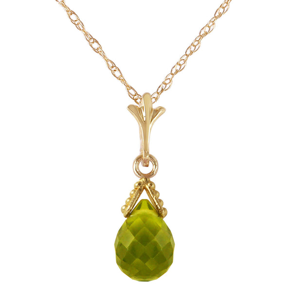 2.5 Carat 14K Solid Yellow Gold Ripeness Peridot Necklace