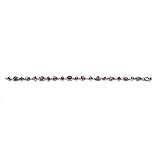 7.00 Carat Genuine Garnet Sterling Silver Bracelet