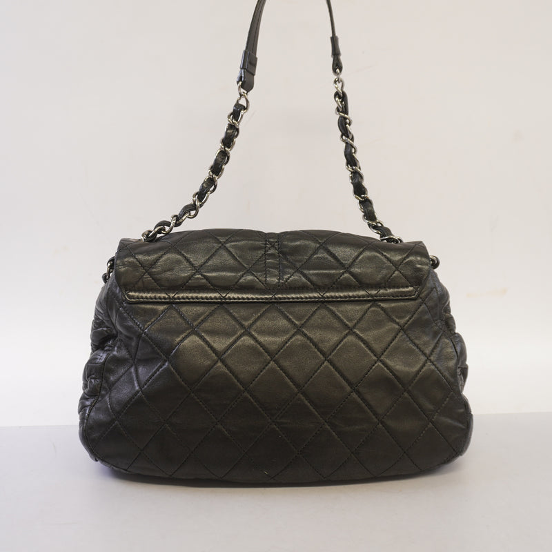 Auth Chanel Shoulder Bag Matrasse Lambskin Black