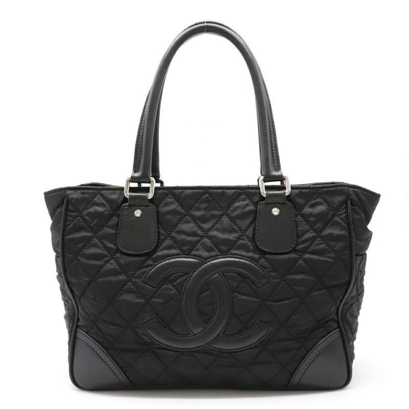 Seal CHANEL Chanel Paris New York Line Matrasse Coco Mark Tote Bag Nylon Leather Black A33100
