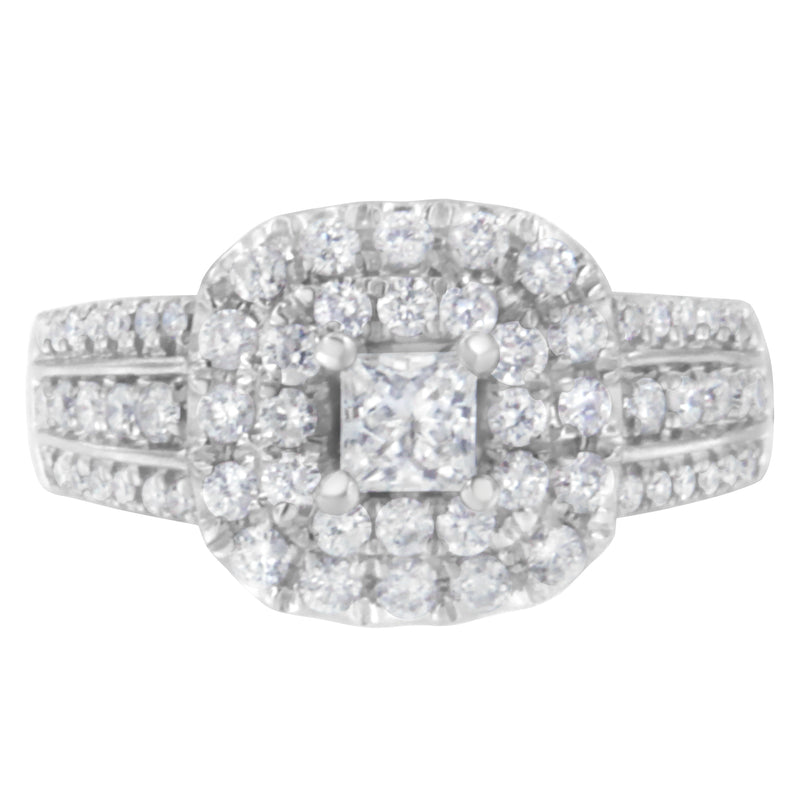 14KT White Gold Diamond Cluster Ring (1 cttw, H-I Color, I1-I2 Clarity)
