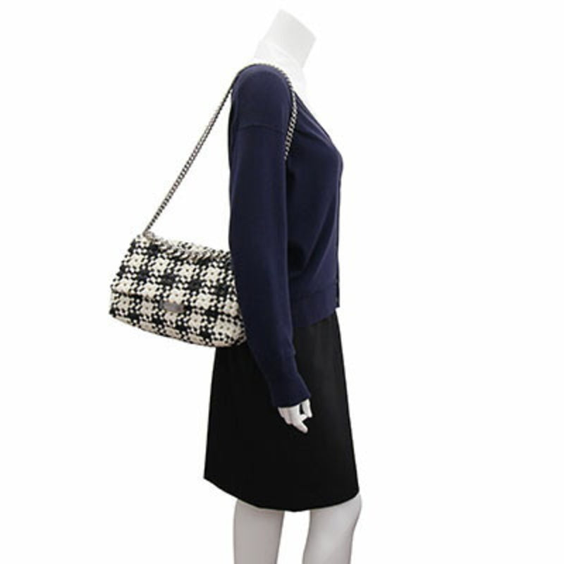 Stella McCartney Shoulder Bag Black White Eco Leather Women's Chain