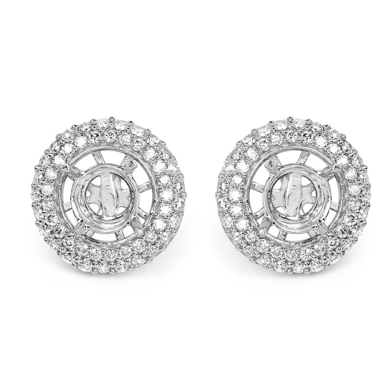 0.66 Carat Genuine White Diamond 14K White Gold Earrings (E-F Color, SI Clarity)