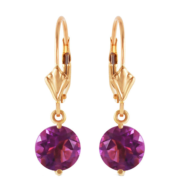 3.1 Carat 14K Solid Yellow Gold Prettygirl Amethyst Earrings