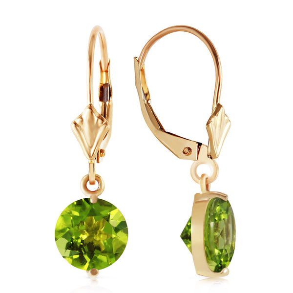 3.1 Carat 14K Solid Yellow Gold Charmed Life Peridot Earrings