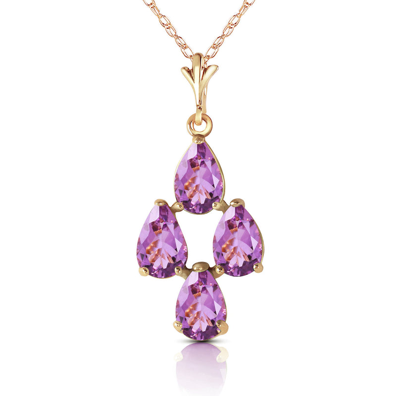 3 Carat 14K Solid Yellow Gold First Love Amethyst Earrings